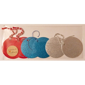 Glitter Gift Tags (6 pack round)